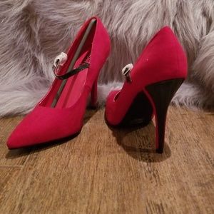Red Suede Heel Womens Sz 9